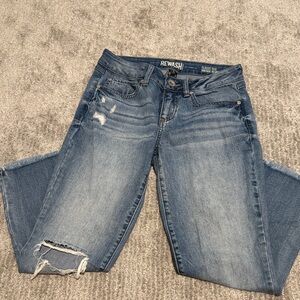 Rewash Women's Distressed Blue Ankle Jeans